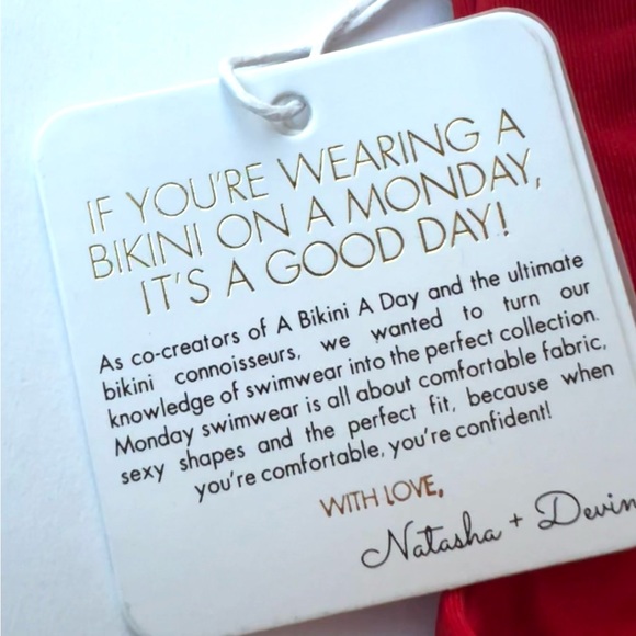 NWT Monday Swimwear Aruba top size P/S Red/Paprika - Picture 4 of 6